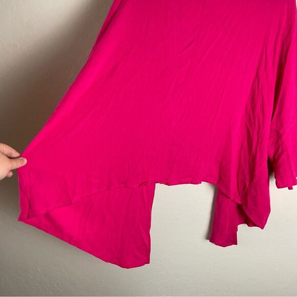 Torrid Pink Washable Gauze Tie Front Crop Kimono 2X NWT 40255075 Barbie Pink - Picture 10 of 16